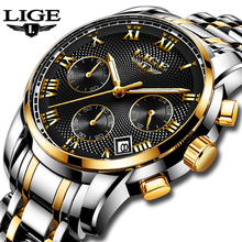 2019 New Watches Men Luxury Brand LIGE Chronograph Men Waterproof Sports Watches Full Steel Quartz Men's Watch Relogio Masculino 2024 - buy cheap