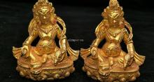 Old collection with boxes bronze gold tibet buddhism buddha Yellow Jambhala 2024 - buy cheap