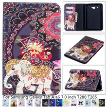 Funda de dibujos animados para tableta Samsung Galaxy Tab A a6, 7,0, T280, T285, carcasa de cuero de silicona con soporte y película 2024 - compra barato