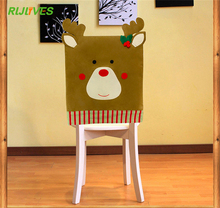 1PC Lovely Elk Christmas Dining Room Chair Cover Seat Back Cover Coat Home Party Decor Xmas Table Accessory 2024 - buy cheap