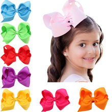 10pcs/lot 5 Inch Big Hair Bow Girls Solid Ribbon Hair Bows With Clip Boutique Hair Clip Hairpin kids Hair Accessories 2024 - buy cheap