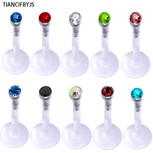 TIANCIFBYJS lip ring  Mix 10 colors 200pcs/lot fashion uv bioflex labert bar lip piercing jewelry labret ring body jewelry 2024 - купить недорого