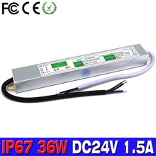 Fonte de alimentação, transformador led eletrônico à prova d'água para alimentação, 24v, a, 36w, ip67 2024 - compre barato