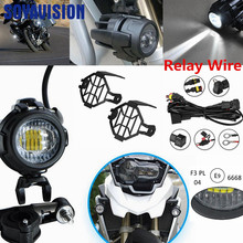 Luz LED antiniebla y protectores de protección para motocicleta, con arnés de cableado de relé para BMW R1200 GS/F800GS ADV, E9 Mark 2024 - compra barato