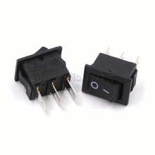 100PCS Power Switch 3 Pin AC 3A 250V 10*15mm Black Button Switch ON OFF 10X15MM Mini Rocker Switch 2024 - buy cheap