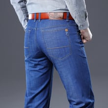Pantalones vaqueros clásicos de moda para hombre, pantalón vaquero de lujo, ajustado, holgado, recto, de diseñador 2024 - compra barato