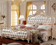 Modern Luxury Royal French Style King Size Cream White Leather Bed Bedroom Furniture Buy Cheap In An Online Store With Delivery Price Comparison Specifications Photos And Customer Reviews