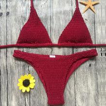Bandeau Sexy Pleated Bikinis Women Swimsuit Swimwear Female Brazilian Push Up Bikini 2021 Set Beach Wear Bathing Suit 2024 - buy cheap