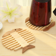 Modern Style Bamboo Table Mat Creative Drink Coasters Apple/Fish Placemat Heat Insulated Potholders Cup Mats Home Decor Crafts 2024 - buy cheap