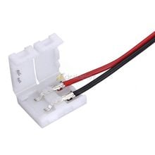 10pcs 8mm 2 pin Connector Adapter with Cable 2pin For 3528 Single Color LED Strip Connect to Power supply Free Shipping 2024 - buy cheap