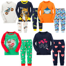 100% Cotton Boys Santa Claus Christmas Pajamas Children's Sleepwear Baby Dinosaur Night Wears Kids Pyjamas Pijamas PJS 2024 - buy cheap