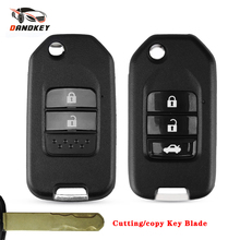 Dandkey измененный 2/3 кнопочный дистанционный смарт ключ-Брелок чехол для Honda Civic City Fit HRV XRV Складной флип авто ключ оболочка Cut Blade 2024 - купить недорого