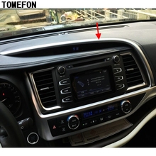 TOMEFON For Toyota Highlander Kluger XU50 2014 2015 2016 2017 ABS Chrome Front Console Navigation Screen Bar Trim Auto Styling 2024 - buy cheap