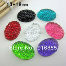 Free shipping  colorful 100pcs/lot 13*18mm Ellipse Shape mixed color flatback resin rhinestone for DIY decoration 2024 - buy cheap