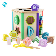 Baby Toy Wooden block Chopping Block  Shape matching Wooden box DIY Beads Baby Educational Wooden toy for children gifts 2024 - buy cheap