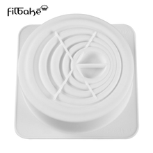 FILBAKE 3D DIY Round White Silicon Cake For Chocolate Cake Mold Mousse Circular Ripple Dessert Sandblasting Treatment Mould 2024 - buy cheap