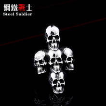 Steel soldier unisex skull titanium steel ring rock ring biker punk cross men jewelry silver color 2024 - buy cheap