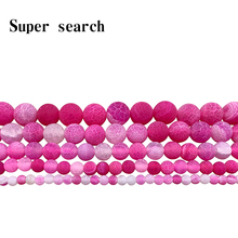 Natural Stone Beads Rose red Weathered agat Round Loose Ball 4/6/8/10/12MM DIY Handicraft Jewelry Bracelet Necklace Making 2024 - buy cheap