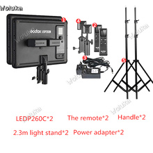 GODOX 2pcs LEDP260C Ultra-thin 30W LED Video Light Panel Lamp kit +Battery KIT for Digital DSLR Camera Studio Photograp D50 T03Y 2024 - buy cheap