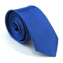 Fashion Slim Tie Royal Blue Narrow Ties for Men Polyester Necktie Wedding Party Gift Cravat Ascot 2024 - buy cheap