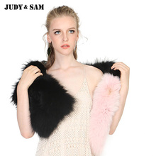 T Show Fashion Real Raccoon Fur Scarf Long Scarves with Real Fox Tail Women Neckwarm Fur Shawl Female Winter Fur Scarf 2024 - buy cheap