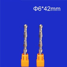 2 pcs 6mm * 42mm Duas Flautas Bola Nariz Bits, Carbide End Mill, gravura Ferramentas De Corte, CNC Router Cutters, Acrílico, PVC 2024 - compre barato