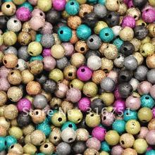 Free Shipping 500 Pcs Mixed Multicolor Stardust Acrylic Spacer Beads 6mm (W01913 X 1) 2024 - buy cheap