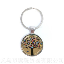 Tree of Life Keychain Birds Picture Glass Cabochon Jewelry Keyring Accessories For Men Women Gift 2024 - buy cheap
