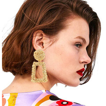 Vintage earrings women's gold irregular geometric earrings metal ornaments fashion jewelry trend 2024 - buy cheap