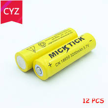 12PCS 18650 3.7V 3200mAh MICKTICK Battery batteries batteria lithium Li Ion Rechargeable Large enough Capacity Flashlight LED 2024 - buy cheap