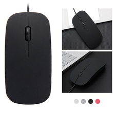 Ultra Fino USB Mouse Com Fio 1600 DPI Ratos Botão Mute Para PC Portátil MacBook Air Pro 2024 - compre barato