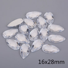 AB-diamantes de imitación acrílicos de Color cristal, 8x13mm/16x28mm, para costura, cuentas de cristal con reverso plano, DIY, ropa y vestido 2024 - compra barato