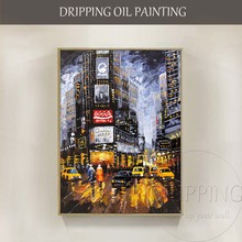 Top Artist Hand-painted High Quality Abstract New York Street Oil Painting on Canvas Cheap Price New York Landscape Oil Painting 2024 - buy cheap