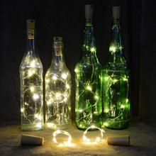 Guirnalda de luces de Año Nuevo con pilas, decoración nocturna, forma de, para botella de vino, boda, Navidad, 10 o 20LED, 1 unidad 2024 - compra barato