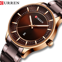 Curren relógio de pulso de luxo quartzo masculino, relógio fashion social à prova d'água de aço 2024 - compre barato