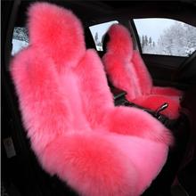 free shipping favours winter high quality whole piece of long 100% genuine wool fur sheepskin black car seat covers 2024 - buy cheap