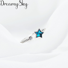 Personality Punk Silver Color Star Crystal Rings For Women Simple Ladies Adjustable Size Ring Wedding Jewelry Anillos 2024 - buy cheap