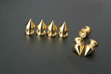 Hot Sale 50pcs 8*13mm Gold Sharp Top Screwback Rivet Punk Rock Bullet Studs and Spikes For Clothes Tachuelas Para Ropa 2024 - buy cheap