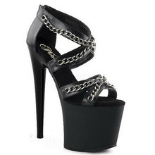 The new special offer unique metal chain bag with black temptation stage 20 cm high heel Dance Shoes 2024 - buy cheap