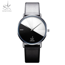 Shengke Leather Strap Women Watches Brand Wristwatch Creative Dial Female Watch Fashion Ladies Quartz Clock Relogio Feminino 2024 - buy cheap