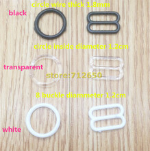 Bra accessory mixed 60 pcs white black and transparent suit for 1.2cm ribbon plastic hook Underwear 8 shape buckle free shipping 2024 - buy cheap