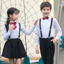 School uniforms set new style summer fashion children flower girl dress host boy piano performance chorus bib boy show suit 2024 - buy cheap