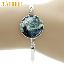 TAFREE Brand Van Gogh art bracelet vintage sunflower starry night charms countryside landscape Oil Painting women jewelry NS387 2024 - buy cheap