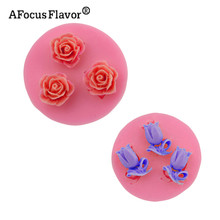 Molde de silicone de rosas para bolos, decoração de bolos, chocolate, biscoitos, sabonete, argila, cozinha, faça você mesmo, moldes de fondant, 1 peça 2024 - compre barato