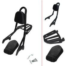 Motorcycle Passenger Pillion Rear Seat +Backrest Sissy Bar Pad+Luggage Rack For Yamaha Star Bolt XV950 XVS950 2014-2017 2015 16 2024 - buy cheap