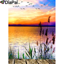 Diapai 100% quadrado completo/broca redonda 5d faça você mesmo pintura "pássaro de sol paisagem" bordado diamante ponto cruz decoração 3d a20060 2024 - compre barato