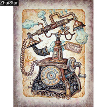 Zhui Star Full Square Drill 5D DIY Diamond Painting "steampunk phone" 3D Embroidery Cross Stitch Rhinestone Mosaic decor CJ53 2024 - buy cheap