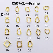 10Pcs/Lot New Japan Gold Hollow Three-dimensional Frame 3D Metal Alloy Nail Art Deco Nail Stickers/Charms/ Tools for Manicure 2024 - buy cheap