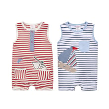 Moms Care Baby Striped Rompers 100% Cotton Sleeveless Wtih Pockets Baby Wear Summer Infant Jumpsuit Boys Girls Clothes 2024 - buy cheap