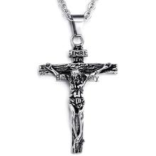 Ожерелье с кулоном в виде распятия Иисуса Христа из нержавеющей стали 316l 2024 - купить недорого